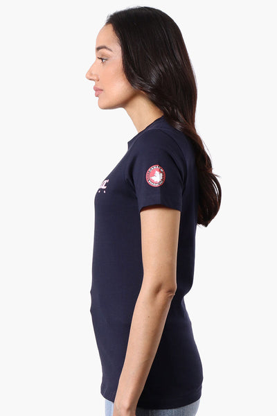 Canada Weather Gear Chest Logo Print Tee - Navy - Womens Tees & Tank Tops - Canada Weather Gear