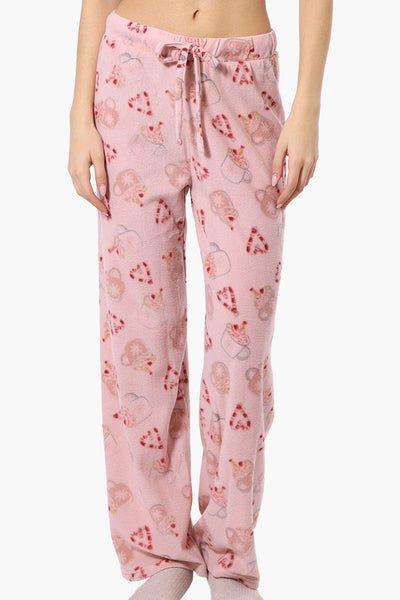 Canada Weather Gear Festive Pattern Wide Leg Pajama Bottoms - Pink - Womens Pajamas - Canada Weather Gear