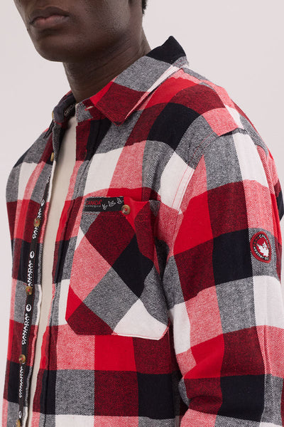 Canada Weather Gear Plaid Button Up Casual Shirt - Red