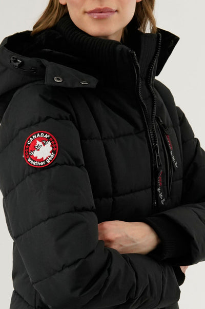 Canada Weather Gear Square Quilted Parka Jacket - Black