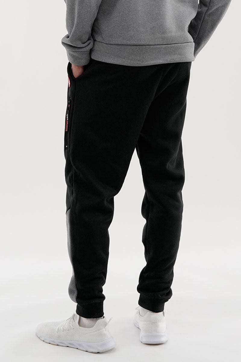 Canada Weather Gear Fleece Contrast Insert Joggers - Black