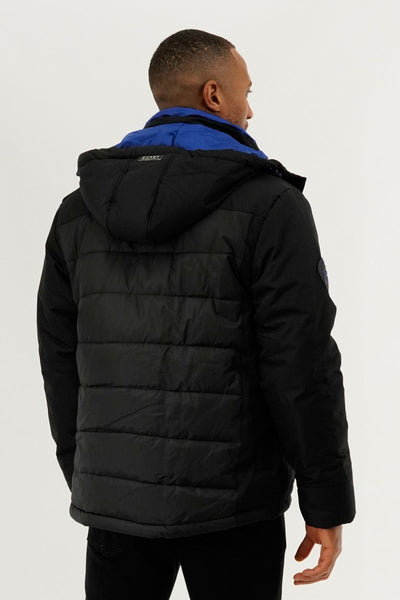 Super Triple Goose Contrast Lining Puffer Bomber Jacket - Blue - Mens Bomber Jackets - Canada Weather Gear