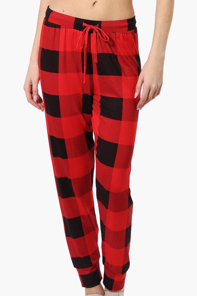 Canada Weather Gear Plaid Tie Waist Pajama Bottoms - Red - Womens Pajamas - Canada Weather Gear