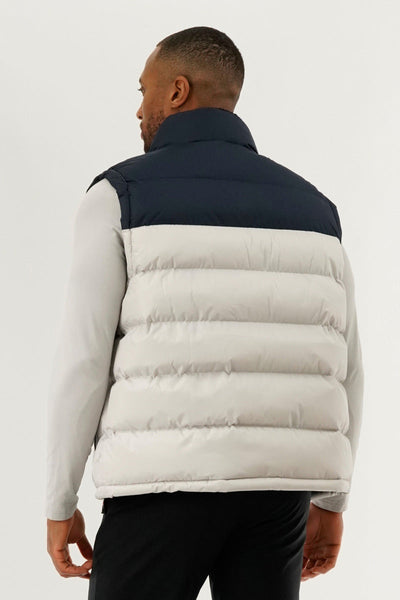Canada Weather Gear Colour Block Puffer Vest - Stone - Mens Vests - Canada Weather Gear