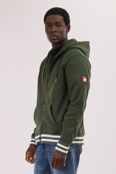 Canada Weather Gear Fleece Lined Zip Up Hoodie - Olive