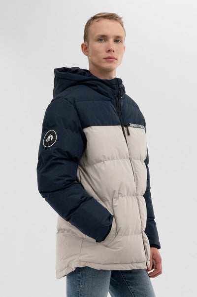 Super Triple Goose Colour Block Bomber Jacket - Stone