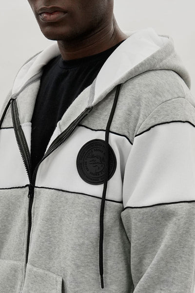 Super Triple Goose Colour Block Zip Up Hoodie - Grey
