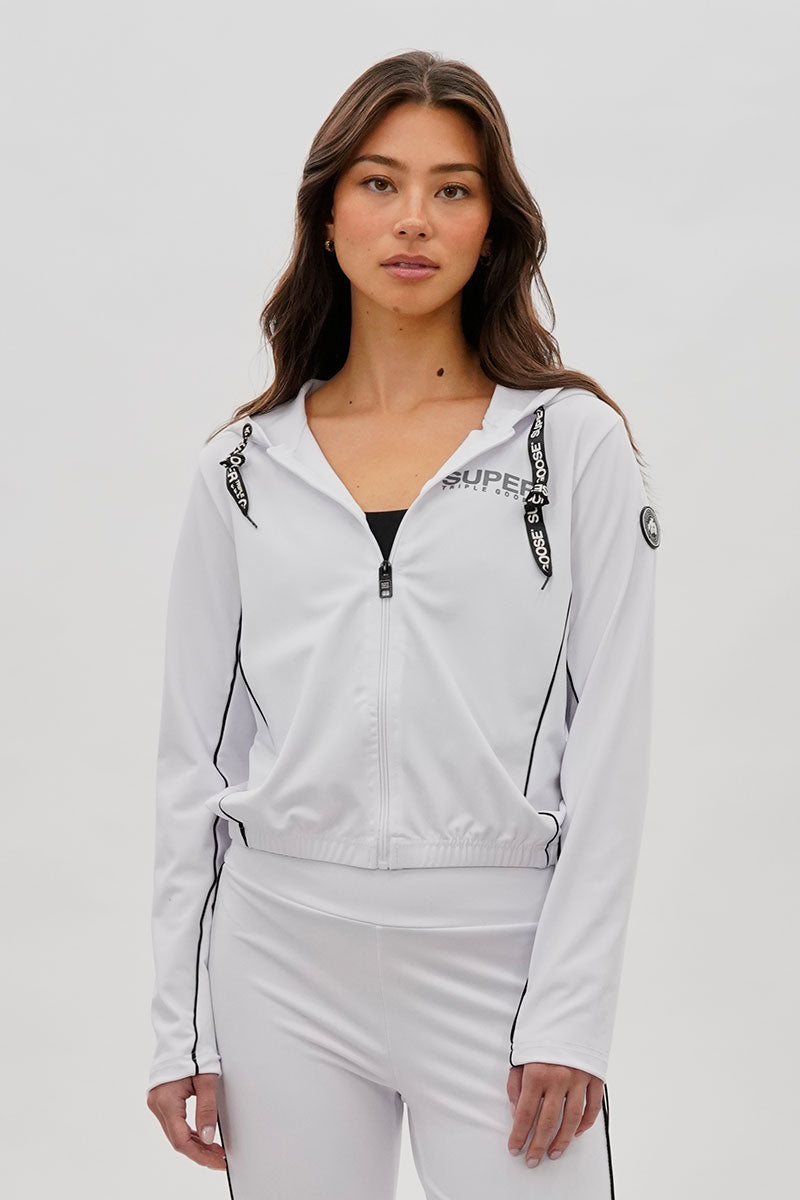 Super Triple Goose Cropped Active Hoodie - White - Womens Hoodies & Sweatshirts - Canada Weather Gear
