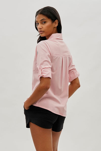 Canada Weather Gear Button Up Utility Shirt - Pink - Womens Shirts & Blouses - Canada Weather Gear