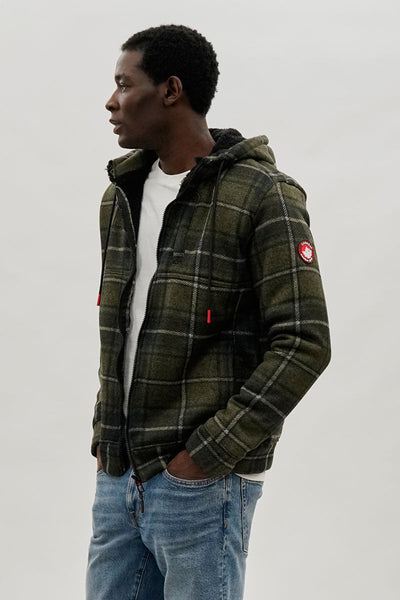 Canada Weather Gear Hooded Sherpa Lined Lightweight Jacket - Olive