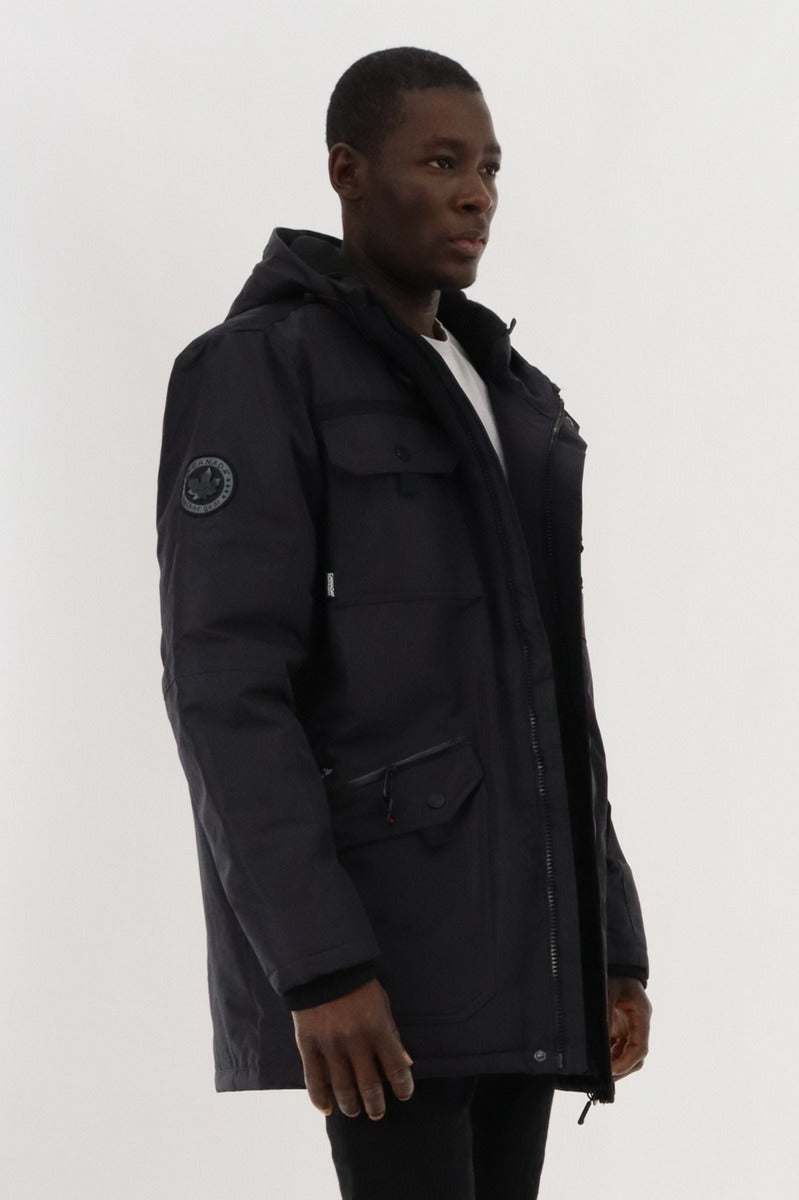 Canada Weather Gear Multi Pocket Parka Jacket - Blue - Mens Parka Jackets - Canada Weather Gear