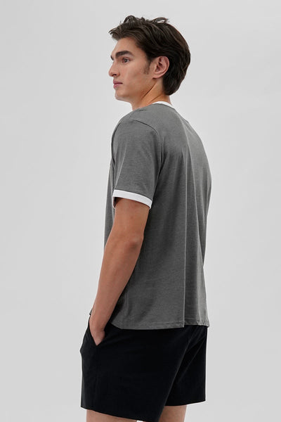 Canada Weather Gear Classic Ringer Tee - Grey - Mens Tees & Tank Tops - Canada Weather Gear