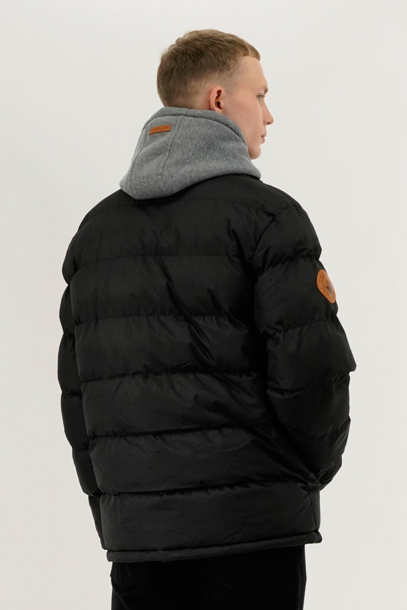 Canada Weather Gear Fleece Quilted Bomber Jacket - Black - Mens Bomber Jackets - Canada Weather Gear