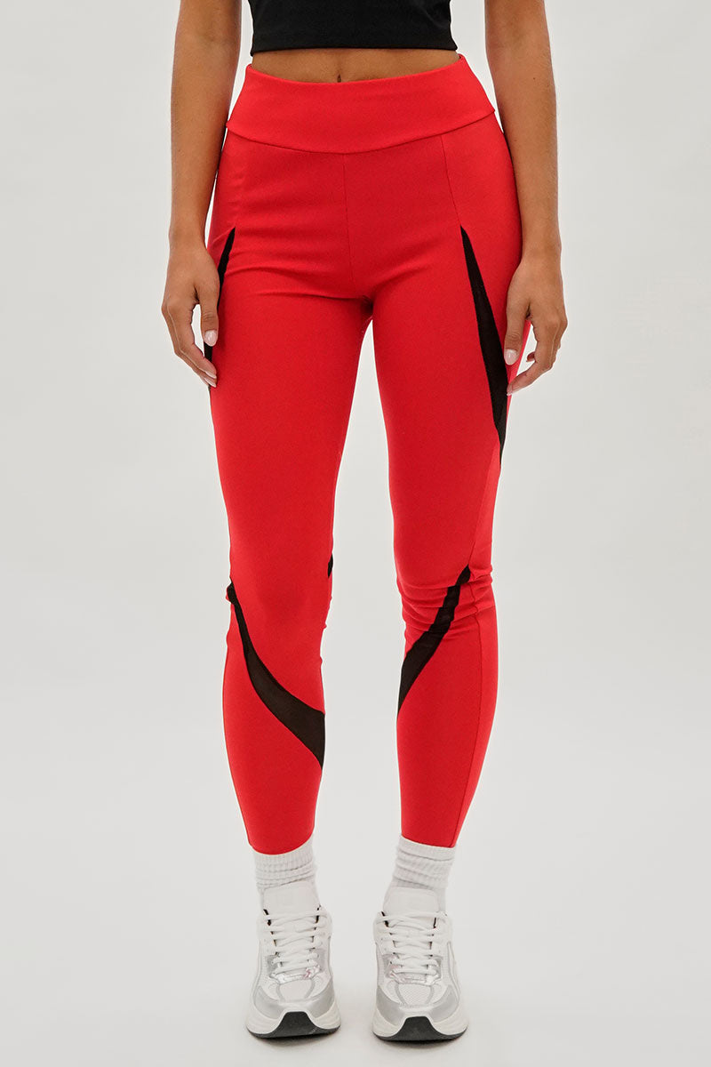 Super Triple Goose High Waisted Leggings - Red - Womens Leggings - Canada Weather Gear
