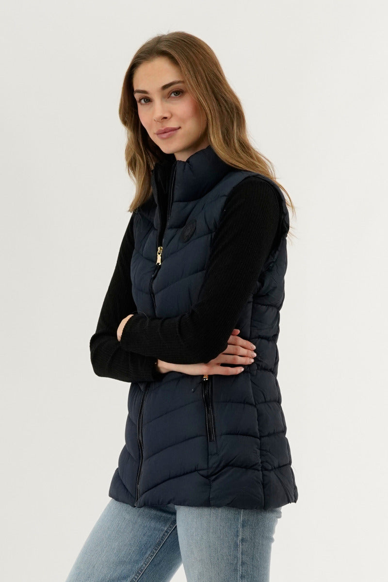 Canada Weather Gear Chevron Quilted Vest - Navy