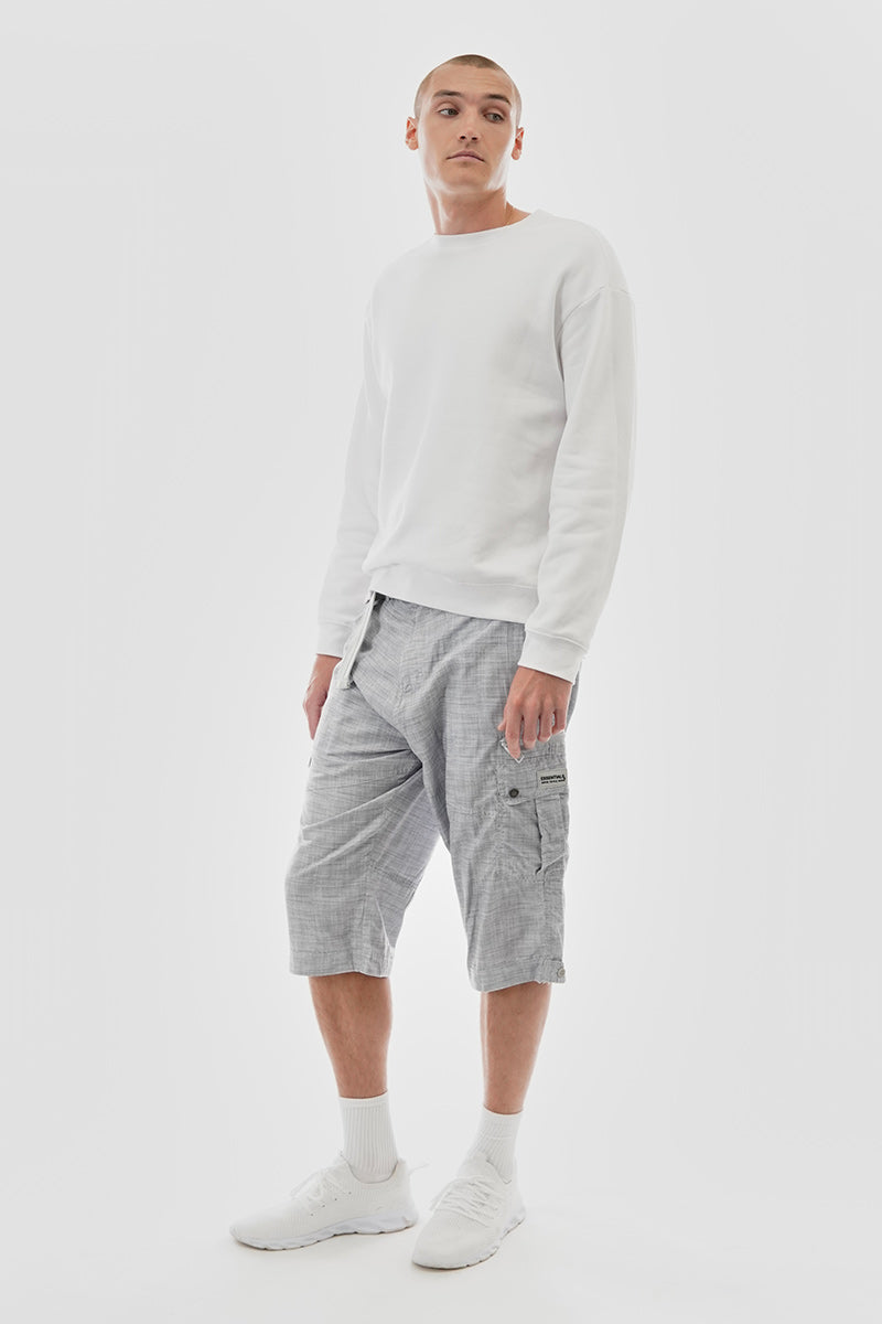 Essentials Super Triple Goose Belted Patterned Cargo Shorts - Grey - Mens Shorts & Capris - Canada Weather Gear