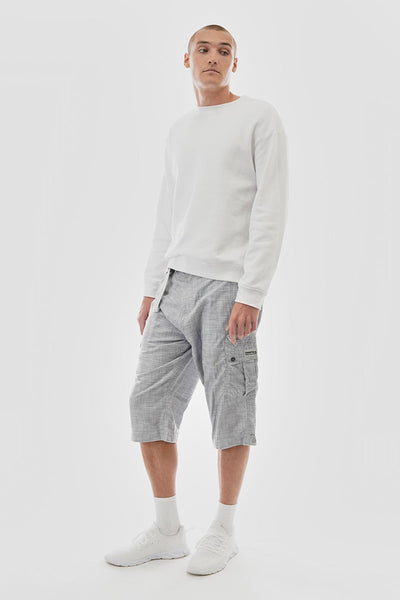 Essentials Super Triple Goose Belted Patterned Cargo Shorts - Grey - Mens Shorts & Capris - Canada Weather Gear