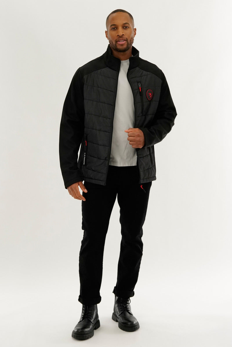 Super Triple Goose Quilted Colour Block Lightweight Jacket - Black - Mens Lightweight Jackets - Canada Weather Gear