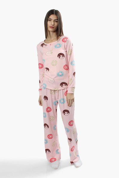 Canada Weather Gear Doughnut Print Pajama Pants - Pink - Womens Pajamas - Canada Weather Gear