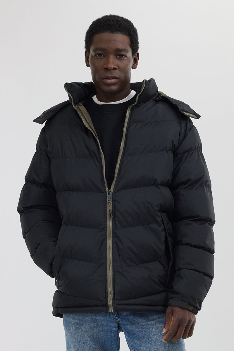 Super Triple Goose Chevron Bomber Jacket - Black