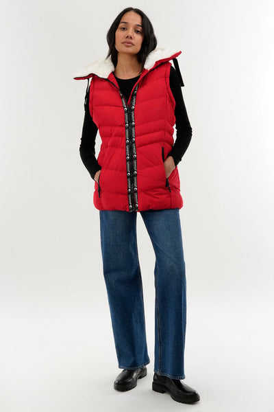 Canada Weather Gear Zip Off Sleeve Bomber Jacket - Red - Womens Bomber Jackets - Canada Weather Gear