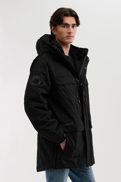 Canada Weather Gear Faux Fur Lined Hood Parka Jacket - Black
