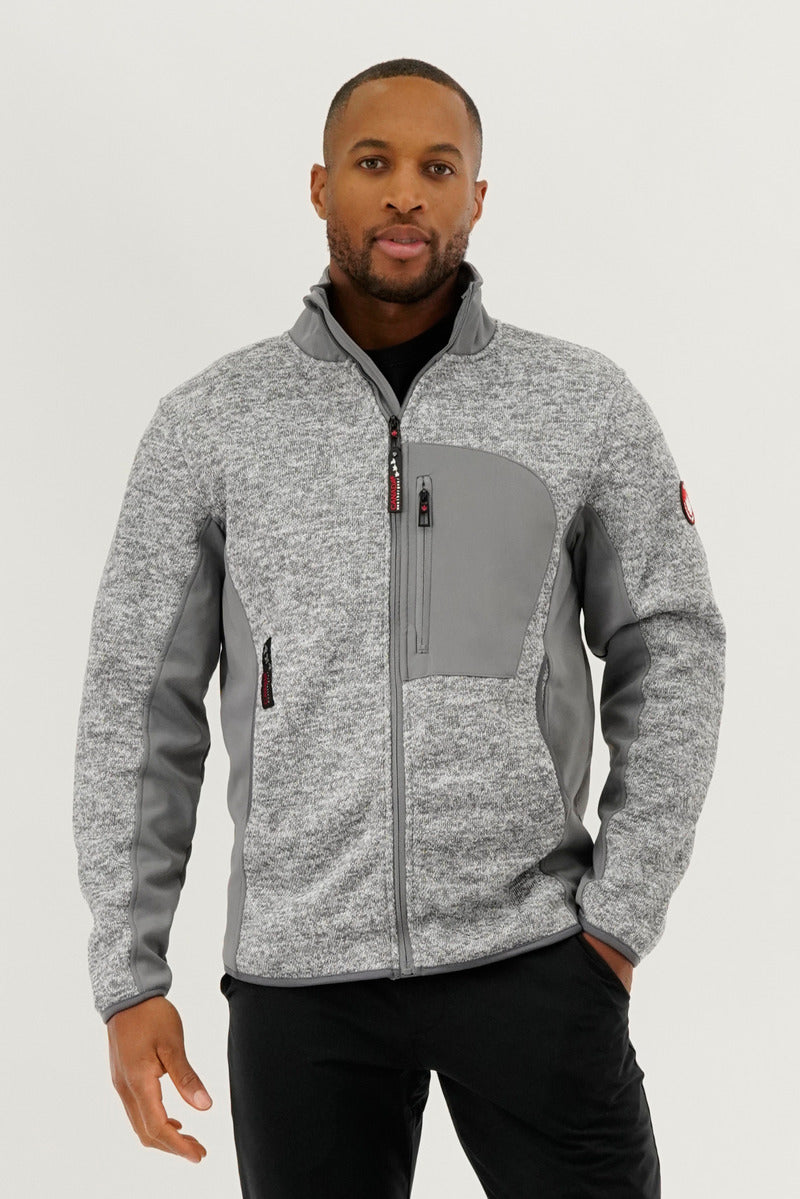 Canada Weather Gear Fleece Lightweight Jacket - Grey - Mens Lightweight Jackets - Canada Weather Gear