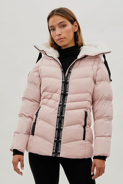 Canada Weather Gear Zip Off Sleeve Bomber Jacket - Pink - Womens Bomber Jackets - Canada Weather Gear