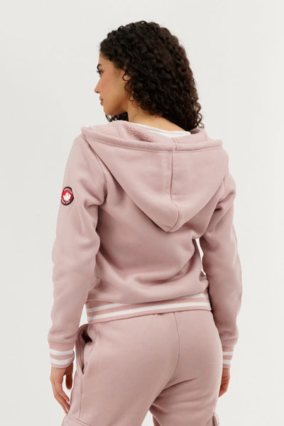 Canada Weather Gear Fleece Zip Up Hoodie - Pink - Womens Hoodies & Sweatshirts - Canada Weather Gear
