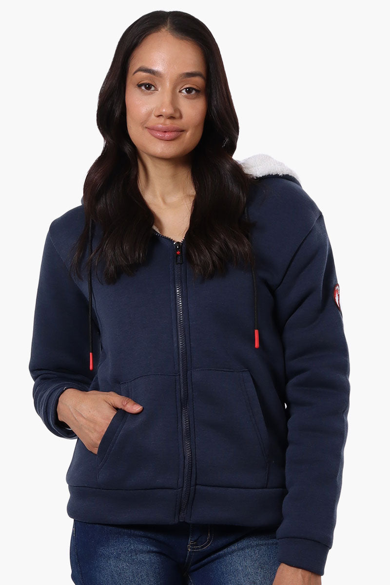 Canada Weather Gear Fleece Lined Zip Up Hoodie - Navy - Womens Hoodies & Sweatshirts - Canada Weather Gear