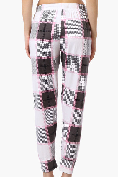 Canada Weather Gear Plaid Tie Waist Pajama Bottoms - White - Womens Pajamas - Canada Weather Gear