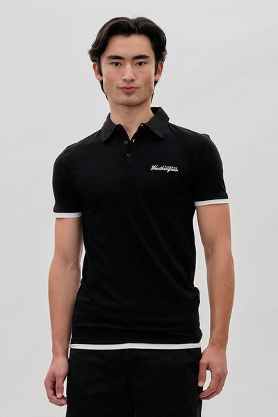 Canada Weather Gear Vintage Short Sleeve Polo Shirt - Black - Mens Polo Shirts - Canada Weather Gear
