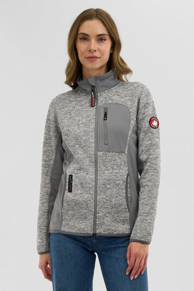 Canada Weather Gear Fleece Zip Up Lightweight Jacket - Grey - Womens Lightweight Jackets - Canada Weather Gear