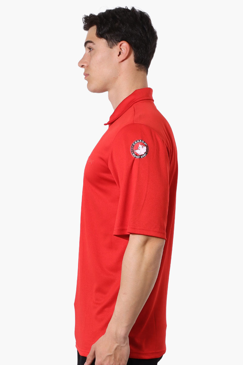 Canada Weather Gear Mesh Short Sleeve Polo Shirt - Red - Mens Polo Shirts - Canada Weather Gear