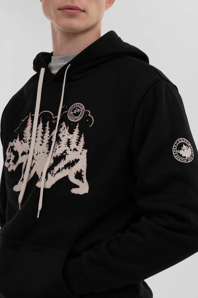 Canada Weather Gear Forest Print Hoodie - Black - Mens Hoodies & Sweatshirts - Canada Weather Gear
