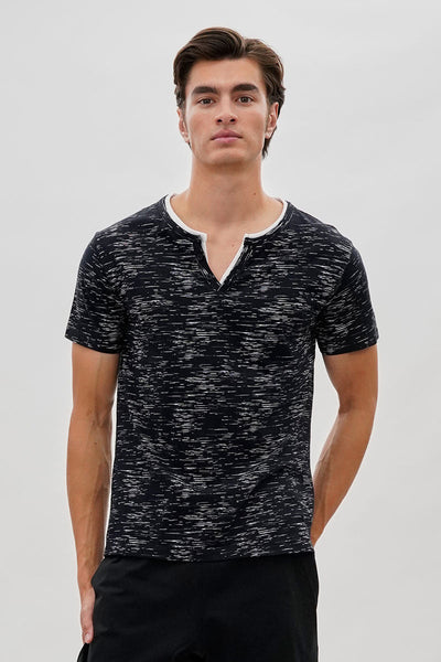 Canada Weather Gear Vintage Short Sleeve Henley Tee - Navy - Mens Tees & Tank Tops - Canada Weather Gear