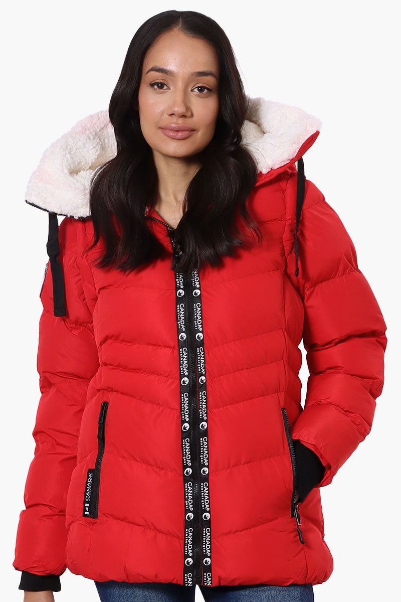 Canada Weather Gear Zip Off Sleeve Bomber Jacket - Red - Womens Bomber Jackets - Canada Weather Gear