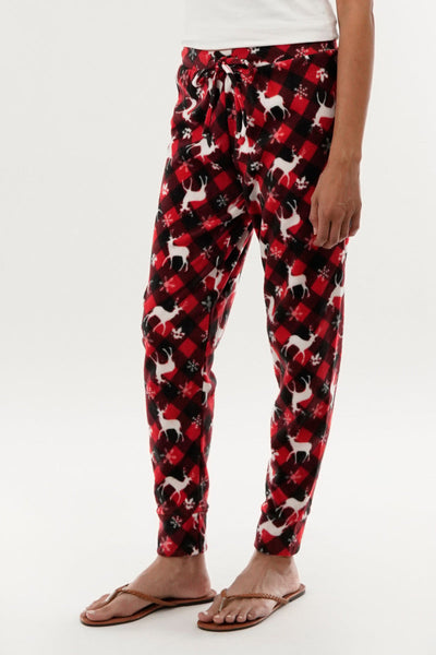 Canada Weather Gear Festive Print Pajama Pants - Red - Womens Pajamas - Canada Weather Gear