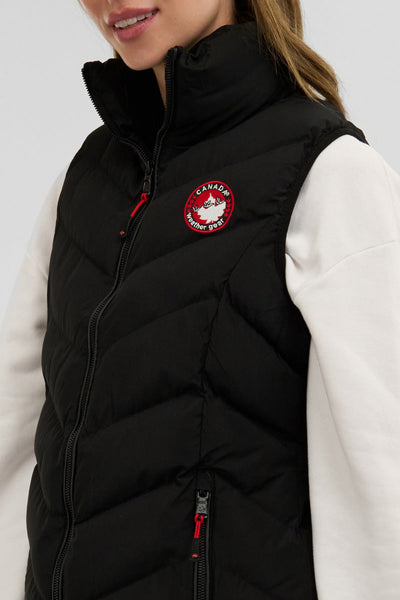Canada Weather Gear Chevron Bubble Vest - Black - Womens Vests - Canada Weather Gear