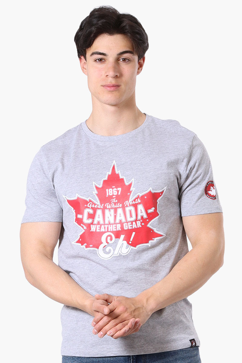 Canada Weather Gear Great White North Print Tee - Grey - Mens Tees & Tank Tops - Canada Weather Gear
