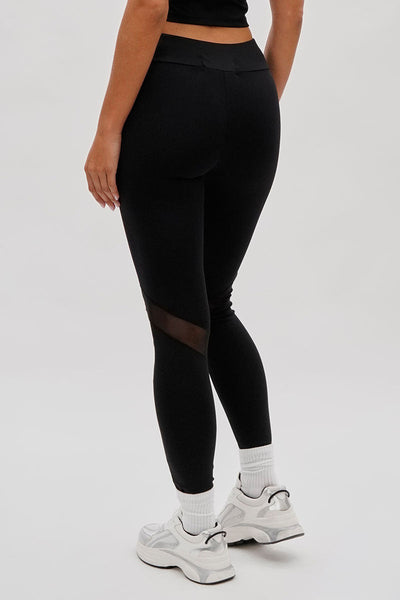 Super Triple Goose Mesh Detail Leggings - Black - Womens Leggings - Canada Weather Gear