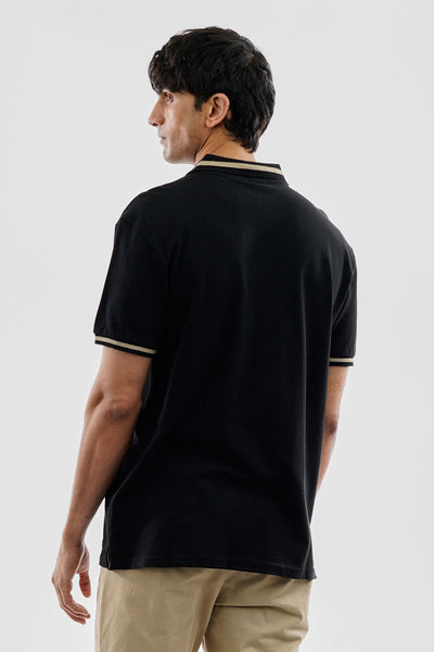 Essentials Super Triple Goose Basic Stripe Polo Shirt - Black - Mens Polo Shirts - Canada Weather Gear