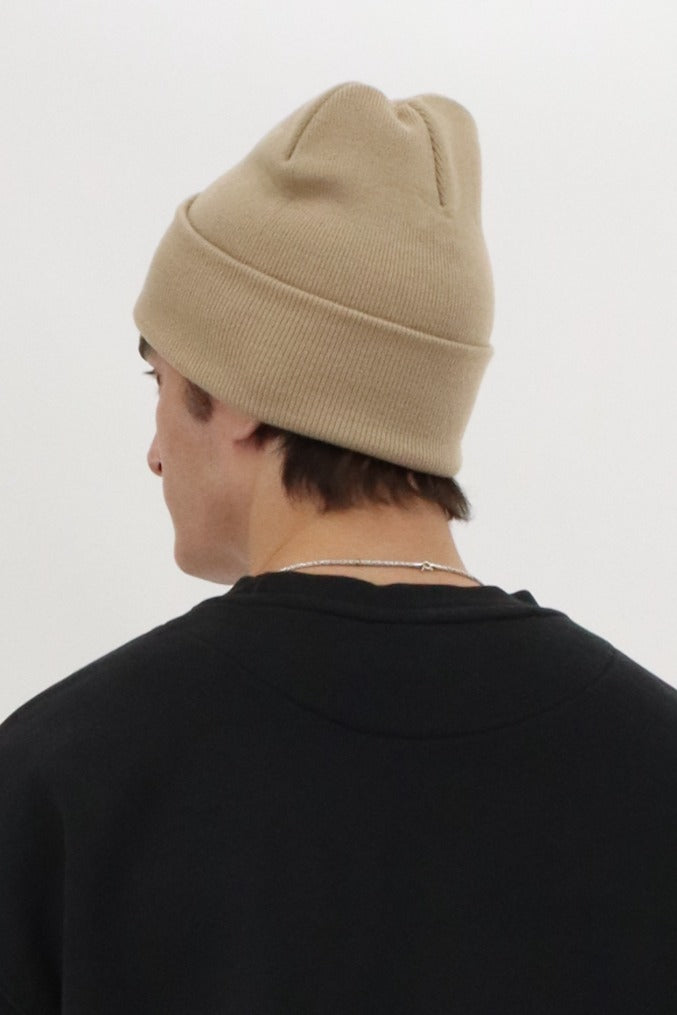 Two Pack Knit Beanie Hat - Beige