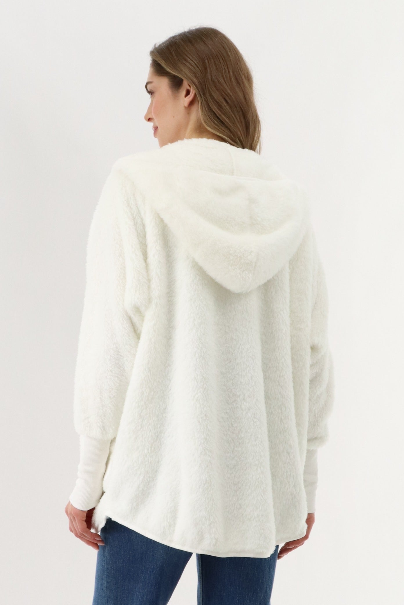 Canada Weather Gear Open Front Teddy Cardigan - Cream - Womens Cardigans - Canada Weather Gear