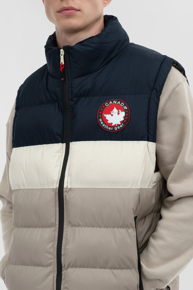Canada Weather Gear Colour Block Puffer Vest - Beige