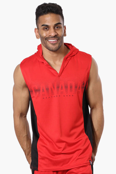 Canada Weather Gear Hooded Muscle Tee - Red - Mens Tees & Tank Tops - Canada Weather Gear