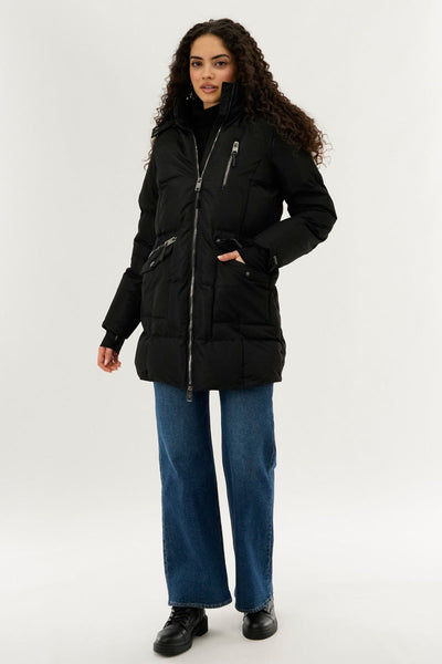 Canada Weather Gear Faux Fur Lined Hood Parka Jacket - Black - Womens Parka Jackets - Canada Weather Gear