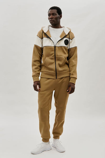 Super Triple Goose Basic Zipper Pocket Joggers - Beige