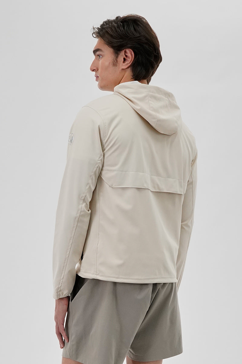 Canada Weather Gear Hooded Zip Up Lightweight Jacket - Cream - Mens Lightweight Jackets - Canada Weather Gear
