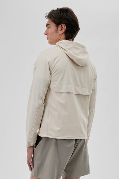 Canada Weather Gear Hooded Zip Up Lightweight Jacket - Cream - Mens Lightweight Jackets - Canada Weather Gear